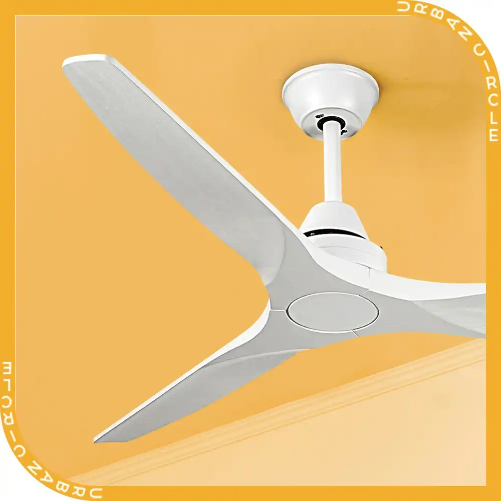 Krear 52" Ceiling Fan With Remote Control Wooden Blades Motor Fans Indoor White