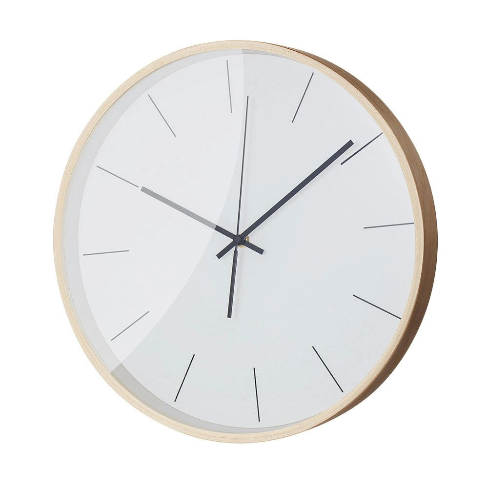 Furb Wood Wall Clock 35cm Round Wall Clocks Silent Non-Ticking For Room Decor