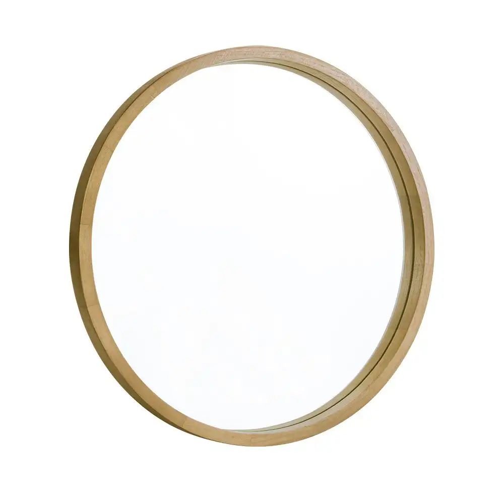 Furb Wooden Wall Mirrors Round Makeup Mirror Bathroom Home Decor 80CM Original Wood