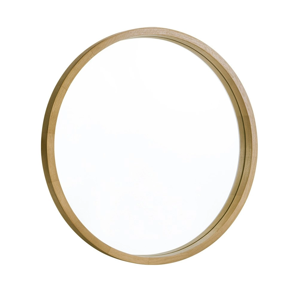 Furb Wooden Wall Mirrors Round Makeup Mirror Bathroom Home Decor 80CM Original Wood