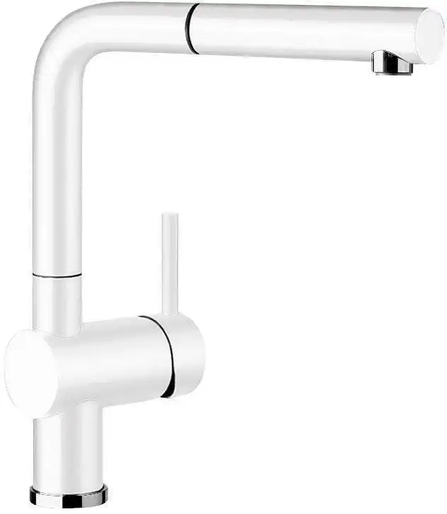 Blanco White 140o Swivel Spout Pull Out Mixer Tap LINUSSW 519369