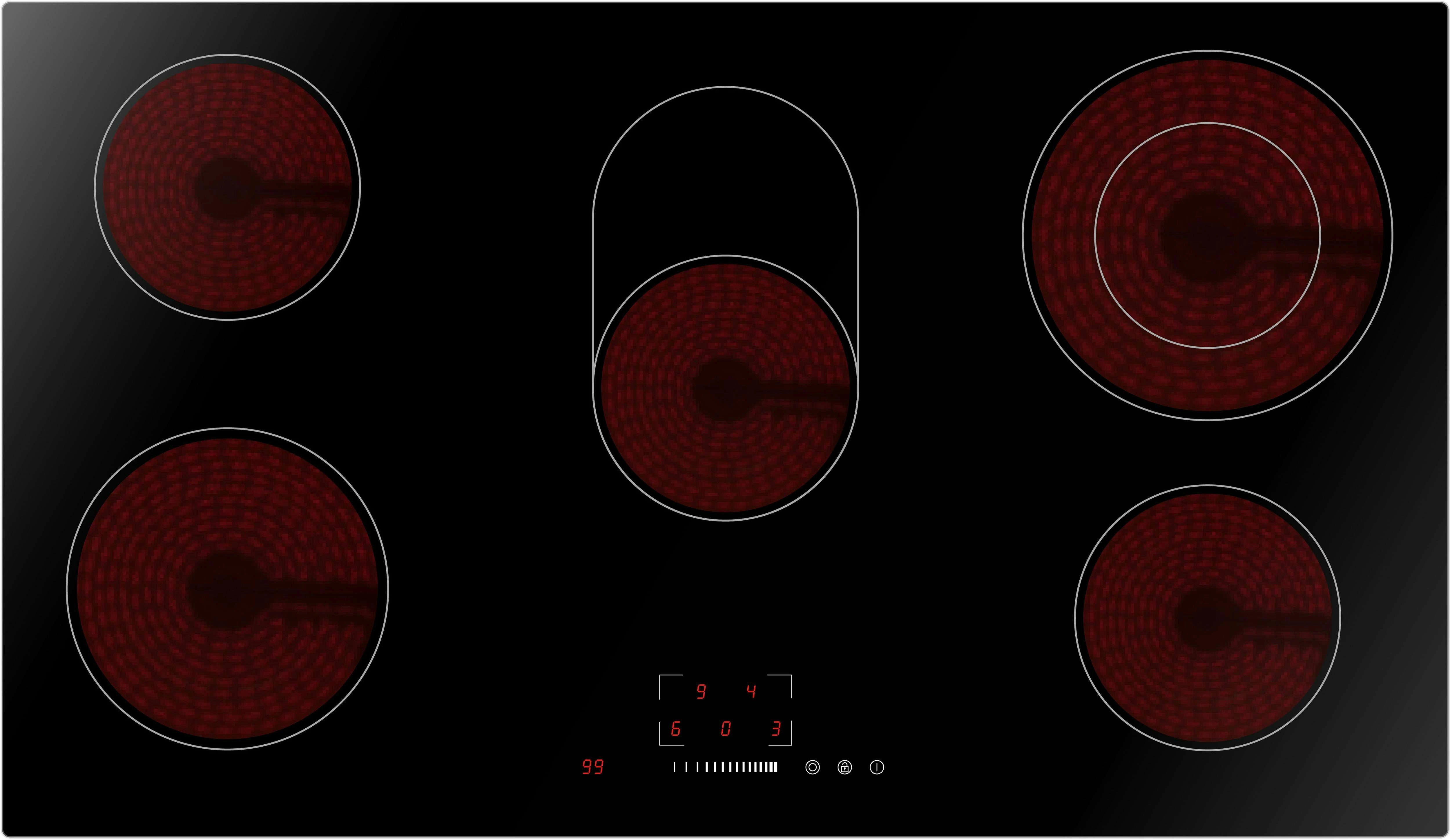 Omega 90cm Black Ceramic Glass Electric Cooktop OCC90TZ