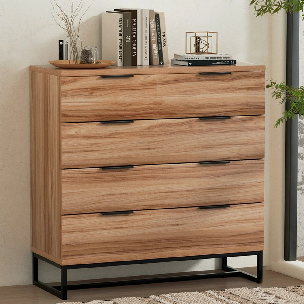 Artiss 4 Chest of Drawers - NOCHE Rust Oak