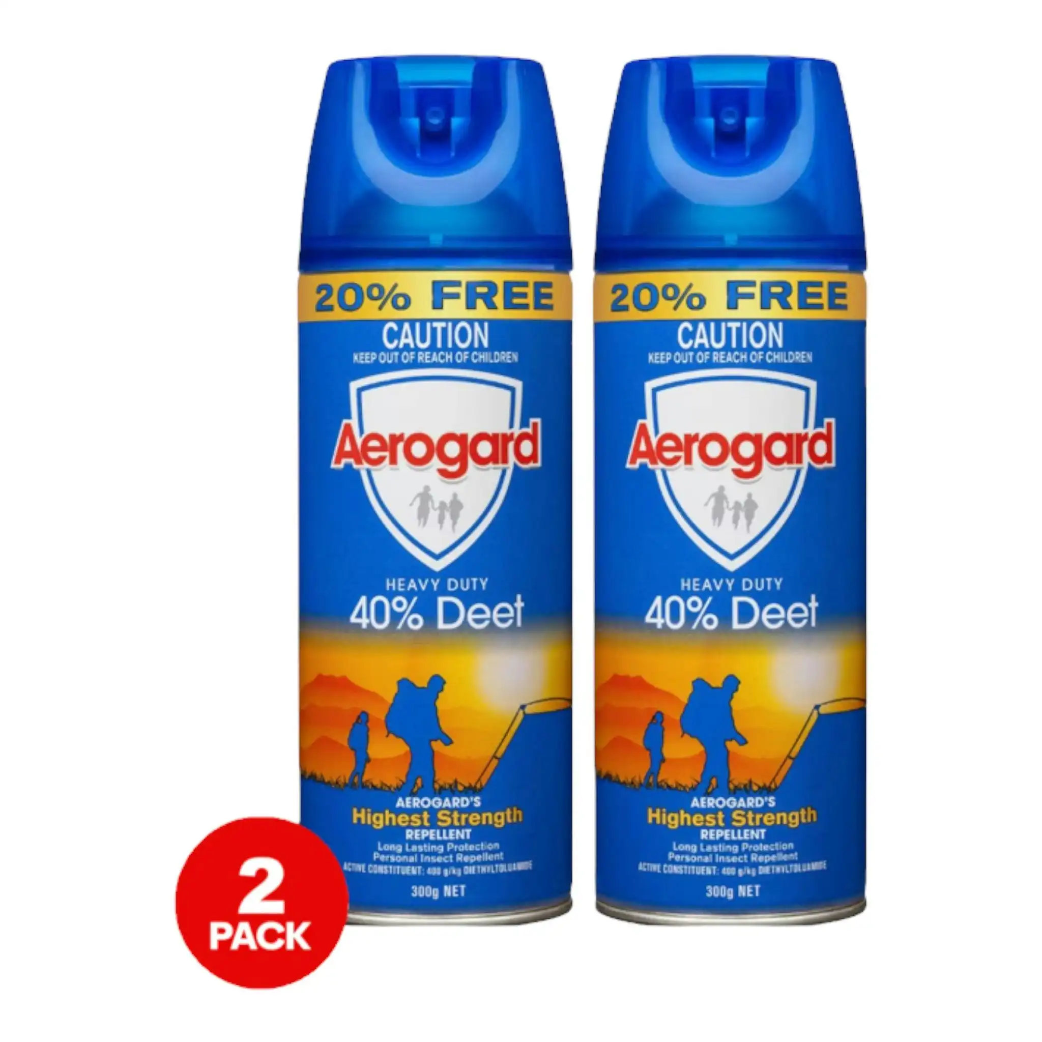 2 Pack Aerogard Insect Repellent 40% Deet 300g