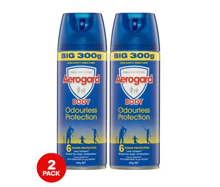 2 Pack Aerogard Odourless Insect Repellent Aerosol 300g