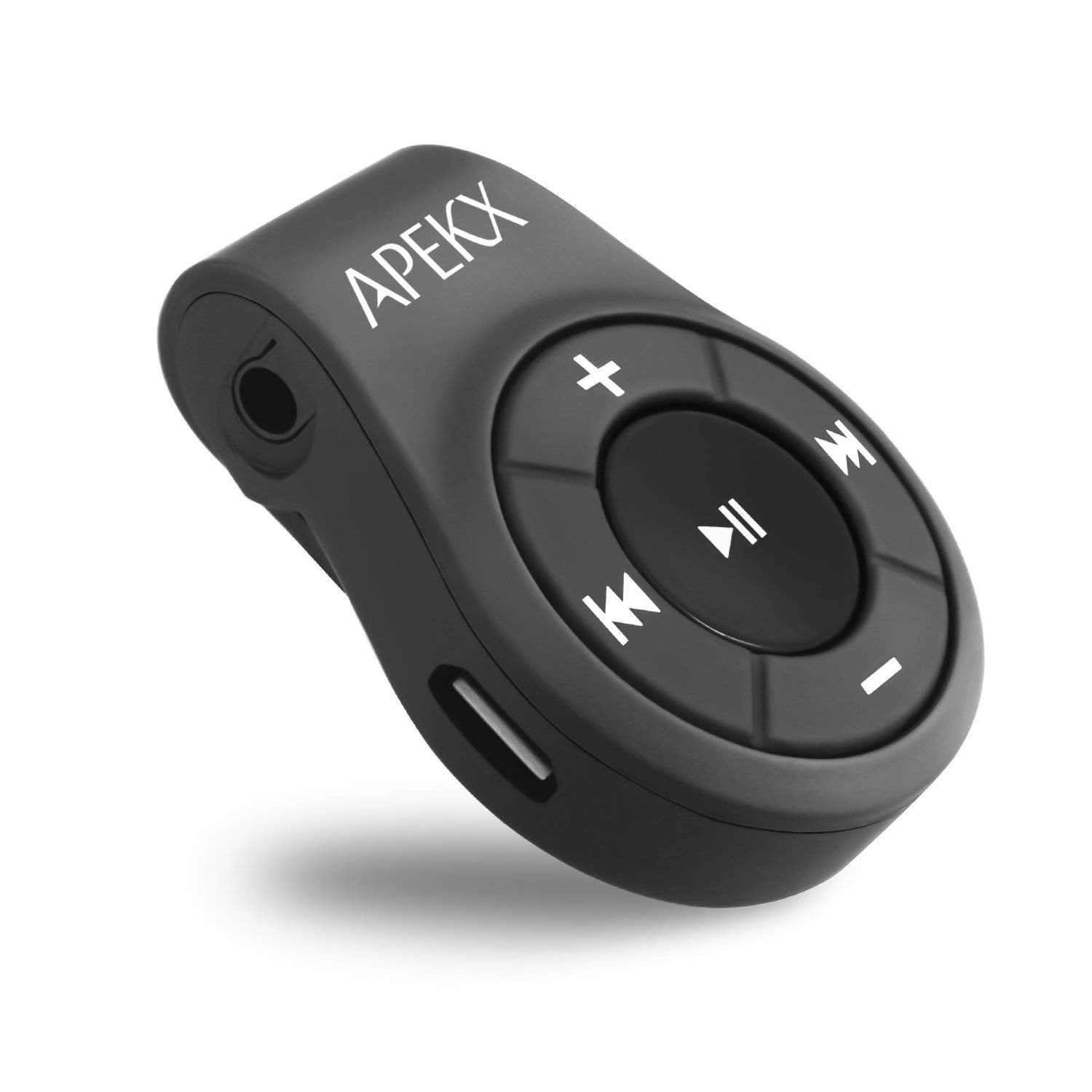 APEKX Clip Bluetooth Audio Adapter for Headphones, Headset, Speaker, Wireless Receiver with MIC for Hands-Free Call and Music