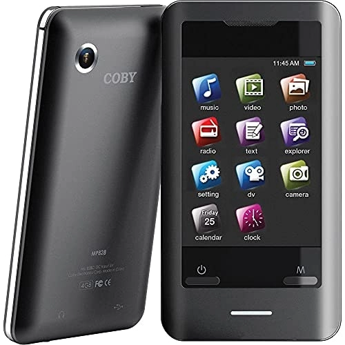 Coby 8GB MP3 Player with Photo and Video Camera, 2.8" TouchScreen with Speaker, HiFi Sound Mp3 Music Player with FM Radio, Supports miniSD Cards