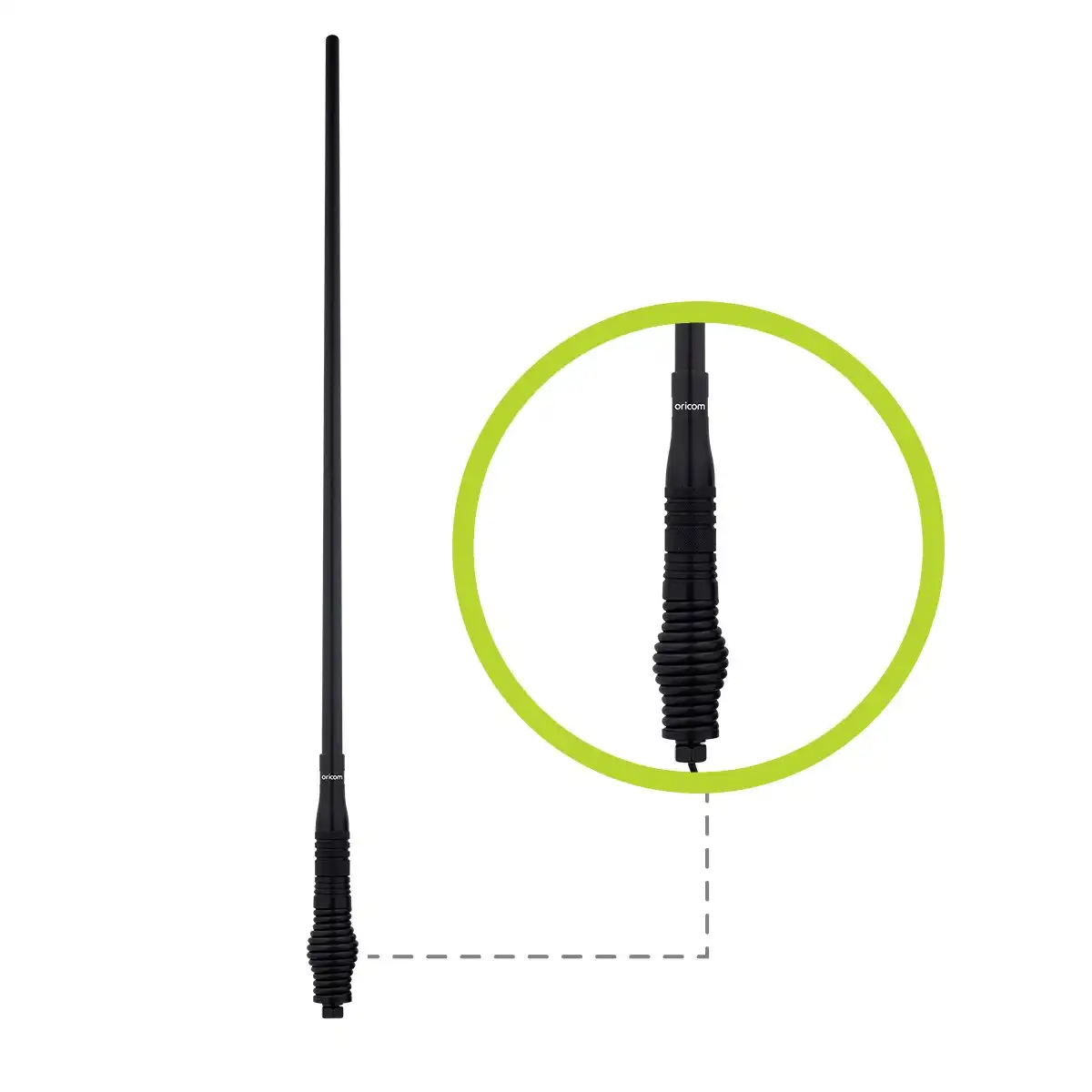 Oricom ANU900 6.5dBi UHF CB Antenna with Large Barrel Spring base