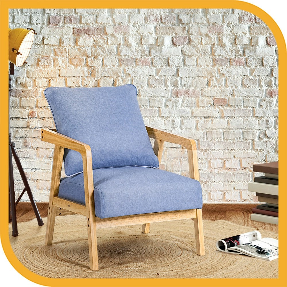 Furb Armchair Lounge Chair Accent Chairs Armchairs Fabric Single Sofa Light Blue