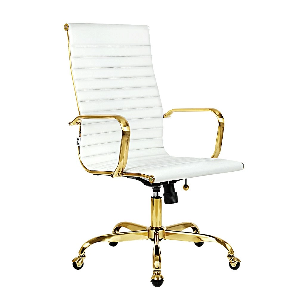 Furb Office Chair Executive High-Back Computer PU Leather Seat Study Wht Gd Eames Replica