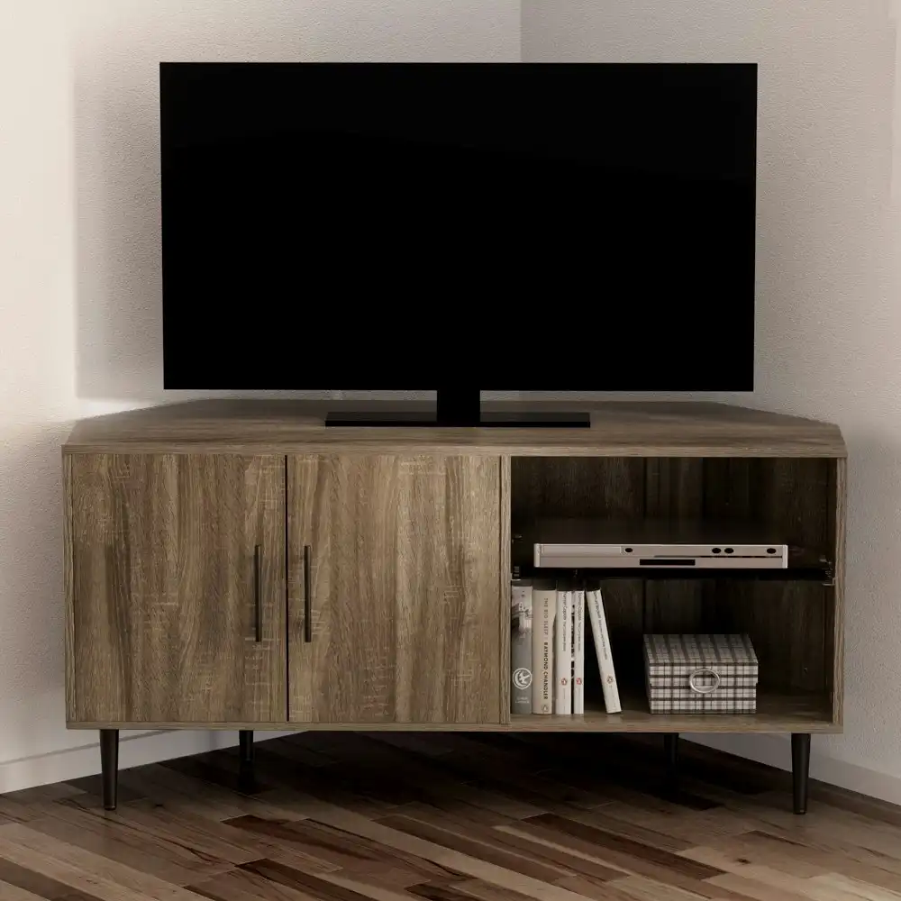 Artiss Corner Entertainment Unit TV Cabinet Walnut 120CM