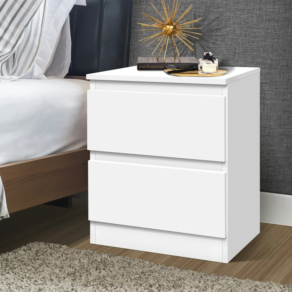 Alfordson Bedside Table Storage White