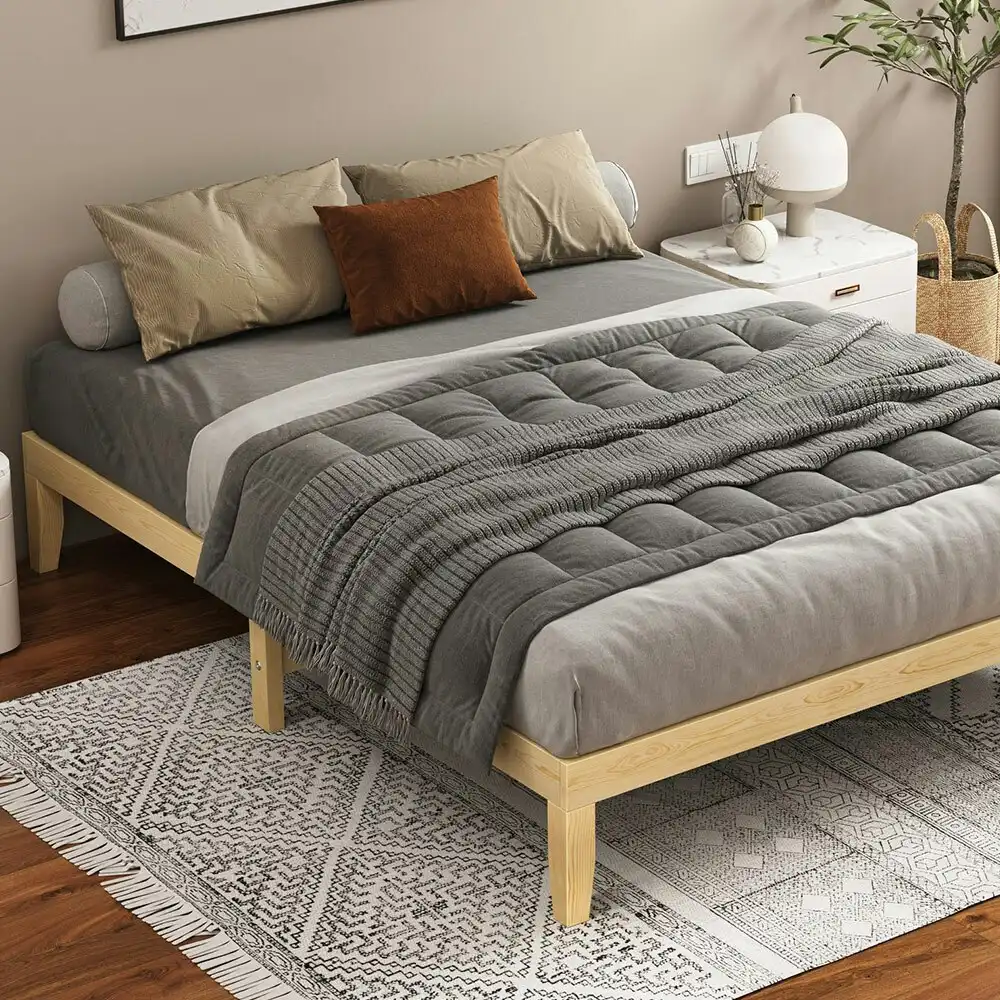 Alfordson Mattress Platform Wooden Bed Frame Queen