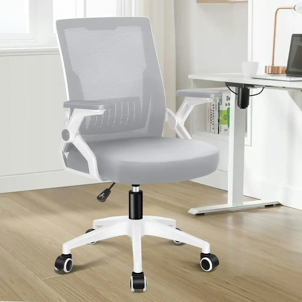 Alfordson Mesh Computer Work Office Chair Grey White