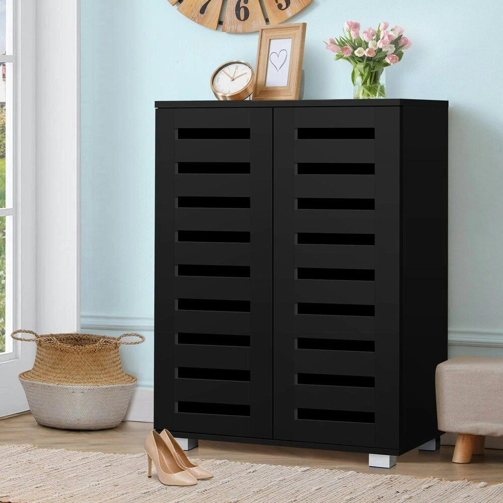 Alfordson Shoe Cabinet Storage 21 Pairs Black