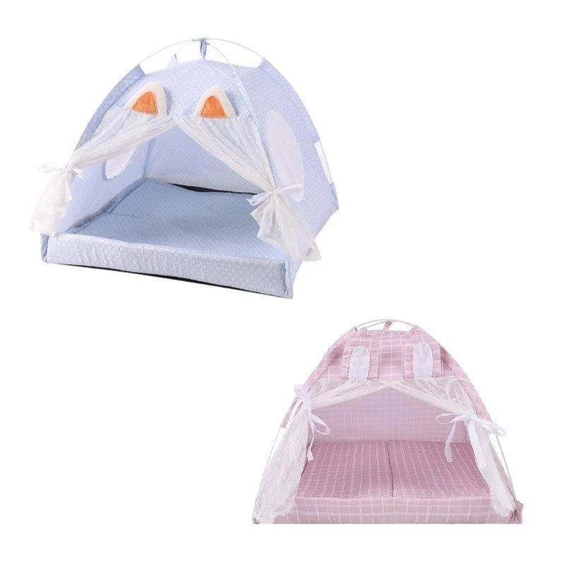 M Size Pet Dog Cat Nest Bed Tent House Puppy Cushion Warm Fluffy Portable Pet Tent Play