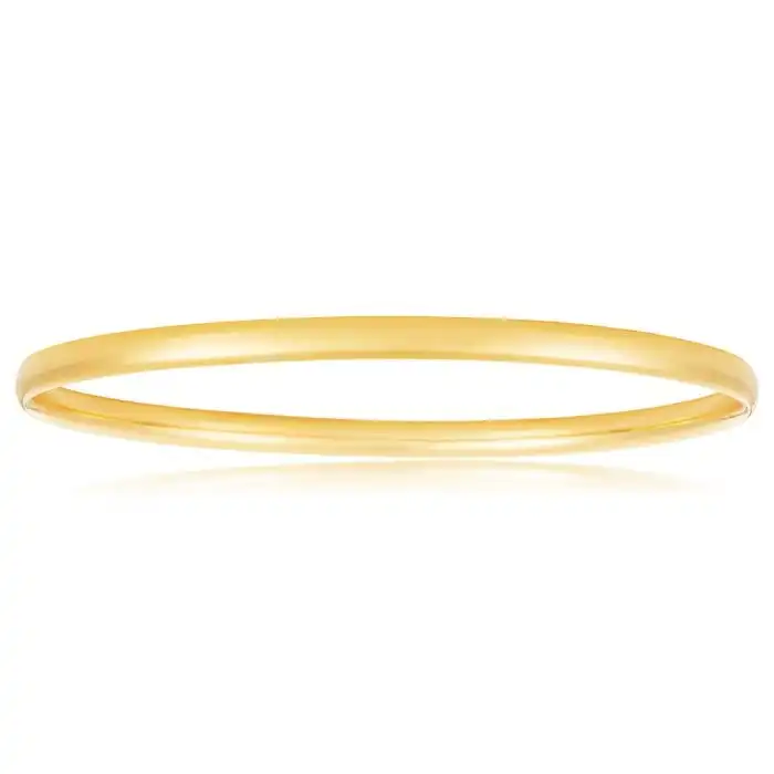 9ct Yellow Gold Hollow 4mm x 65mm Bangle