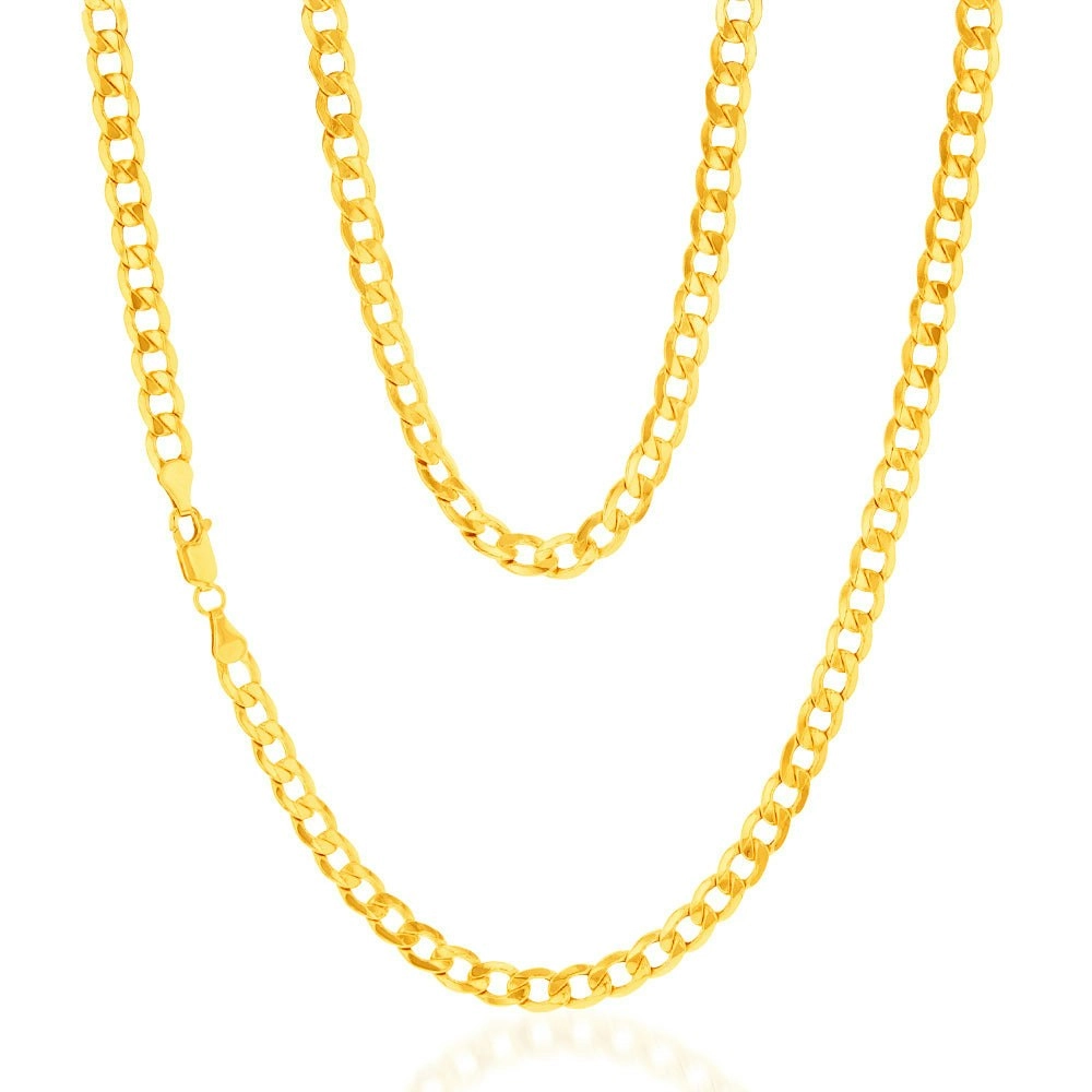 9ct Yellow Gold Copperfilled Curb 150 Gauge 60cm Chain