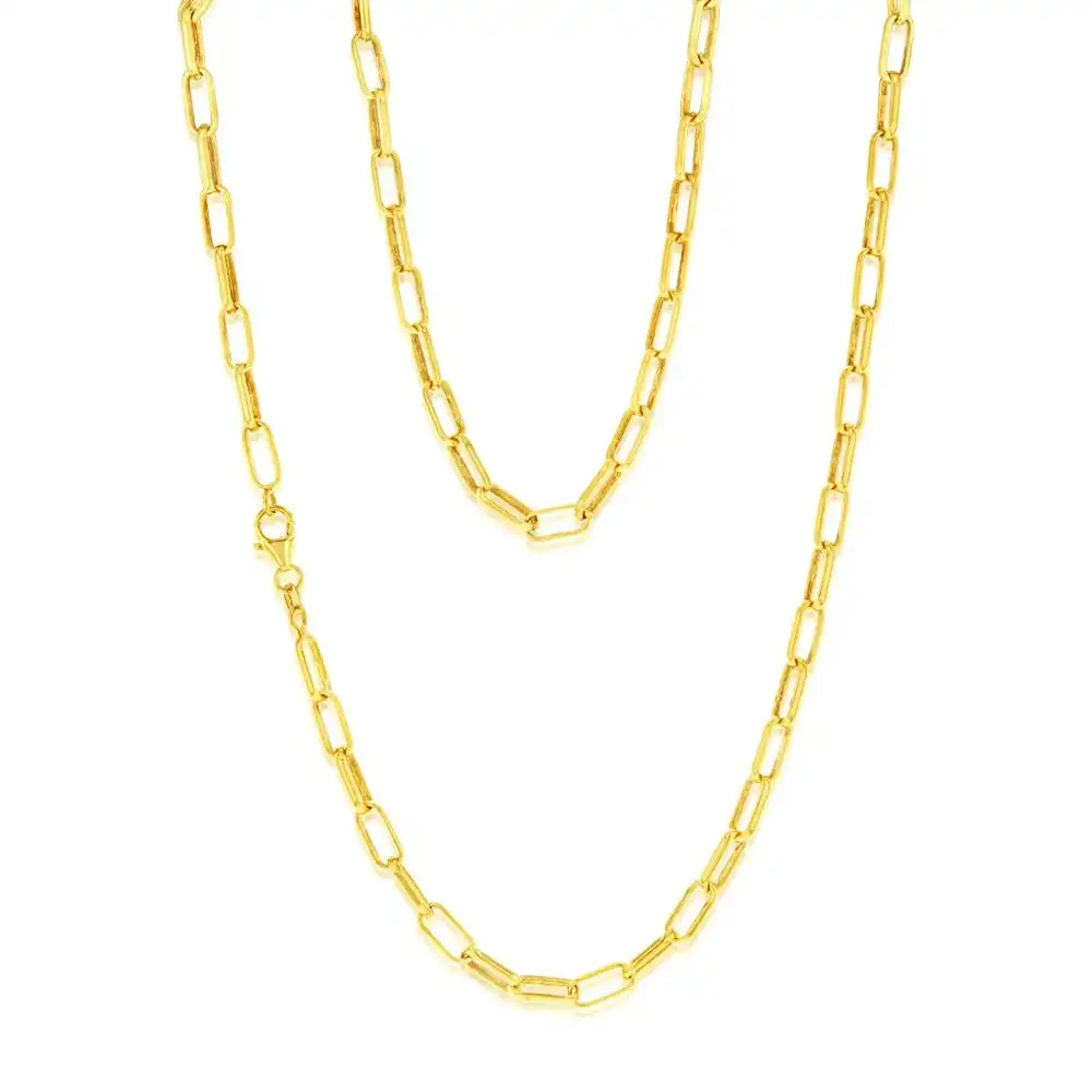 9ct Yellow Gold Silverfilled Long Belcher 60cm Chain