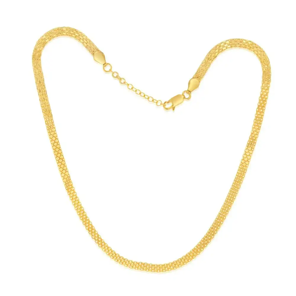 Sterling Silver Gold Plated Flat 40cm Choker Chain