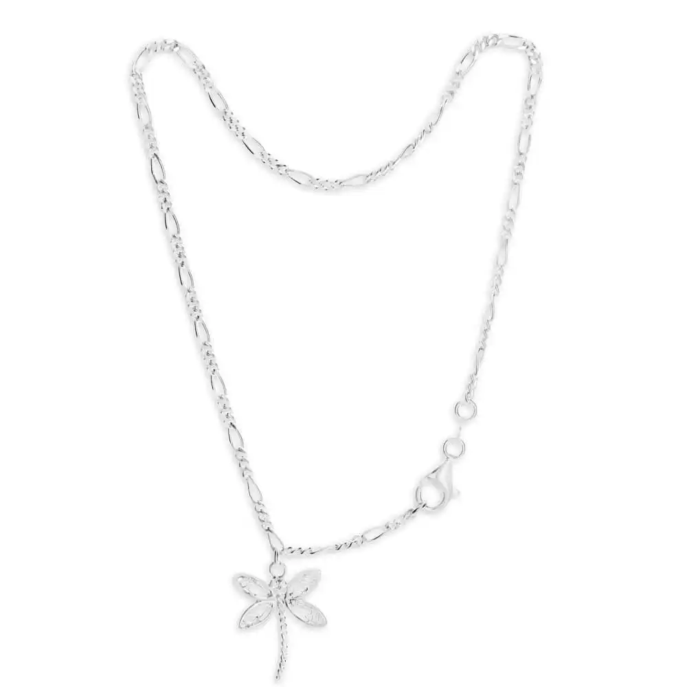 Sterling Silver Figaro 1:3 Dragonfly Anklet