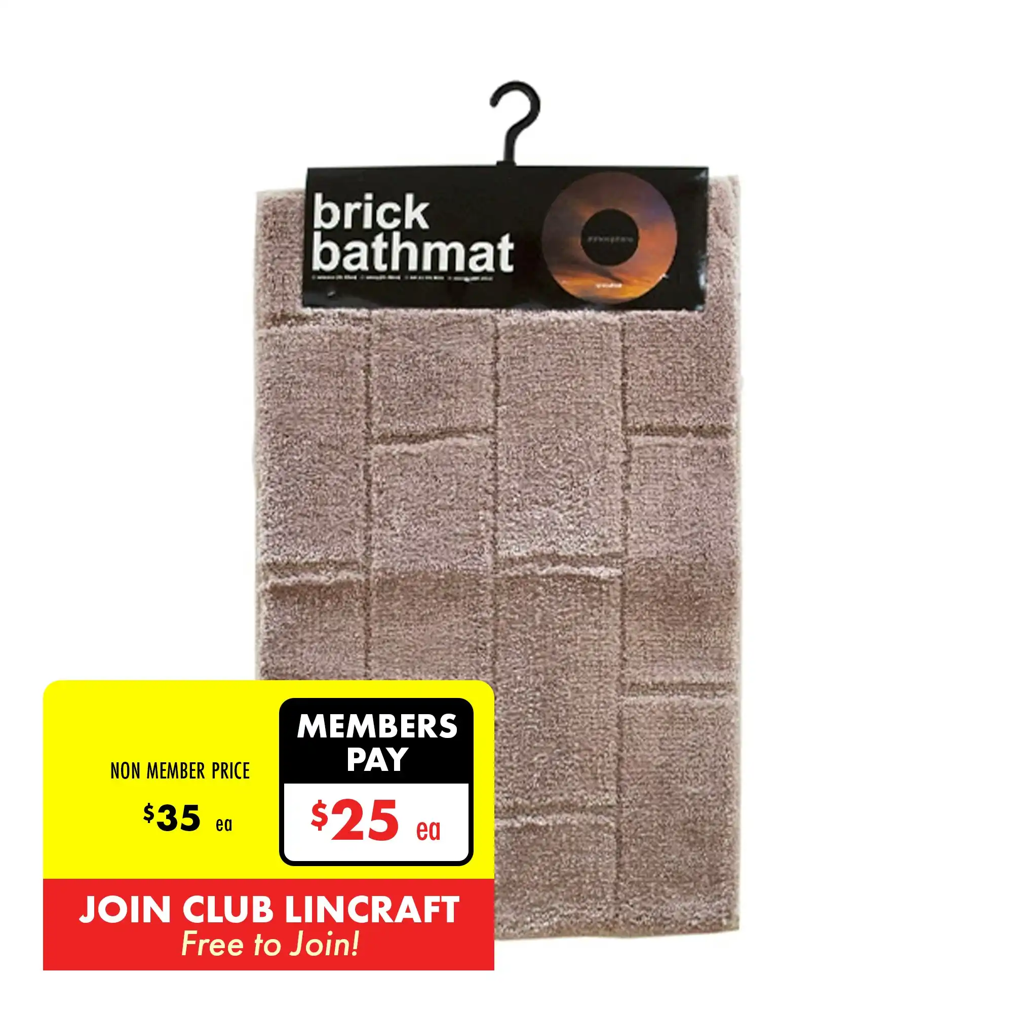 Atmosphere Bath Mat, Brick Pebble- 50x80cm