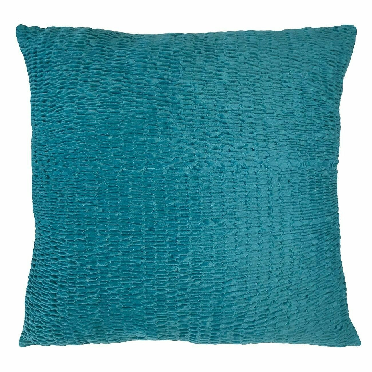 Velvet Crinkled Cushion Square Aqua