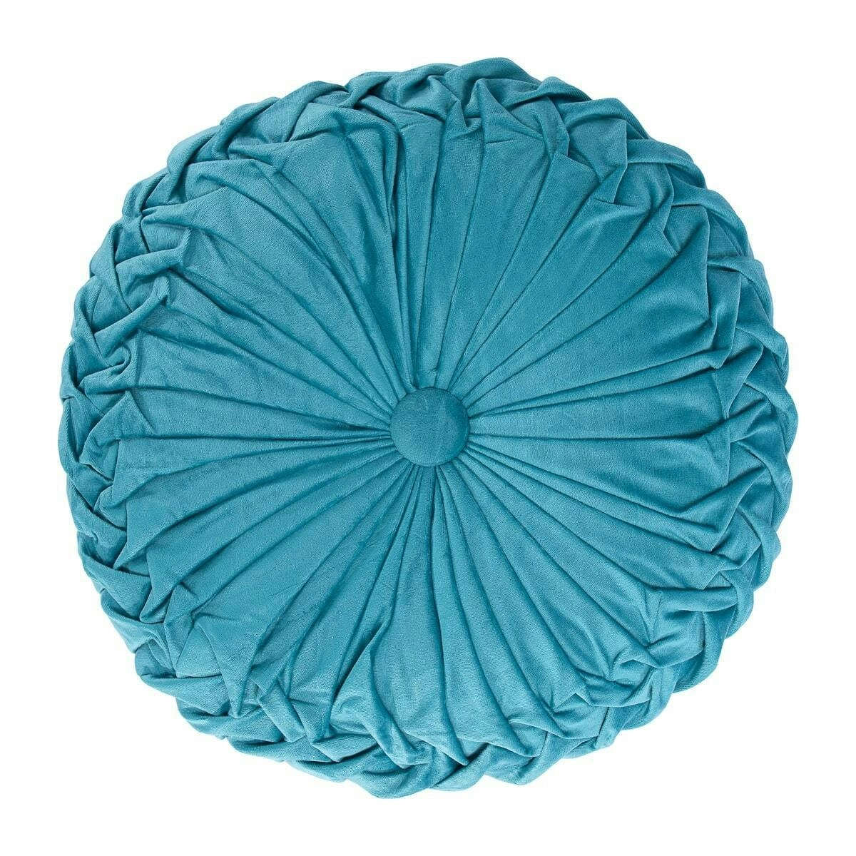 Velvet Pizzazz Round Cushion -Aqua