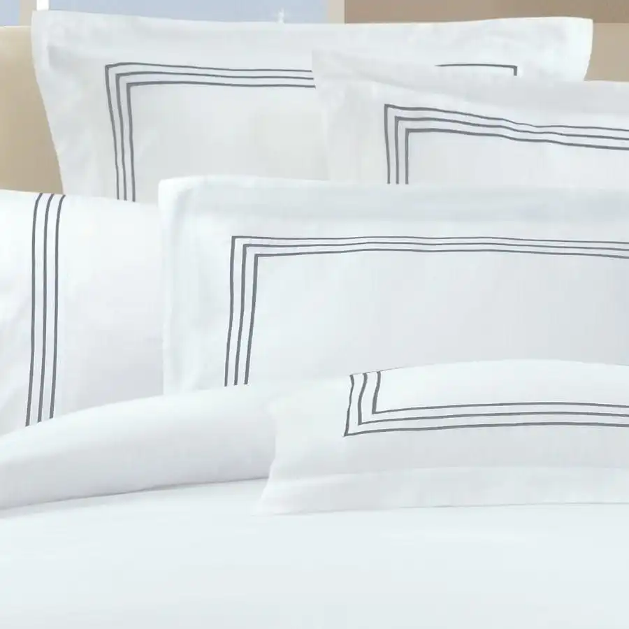 Ritz Embroidered King Size Pillowcase -1000TC Silver