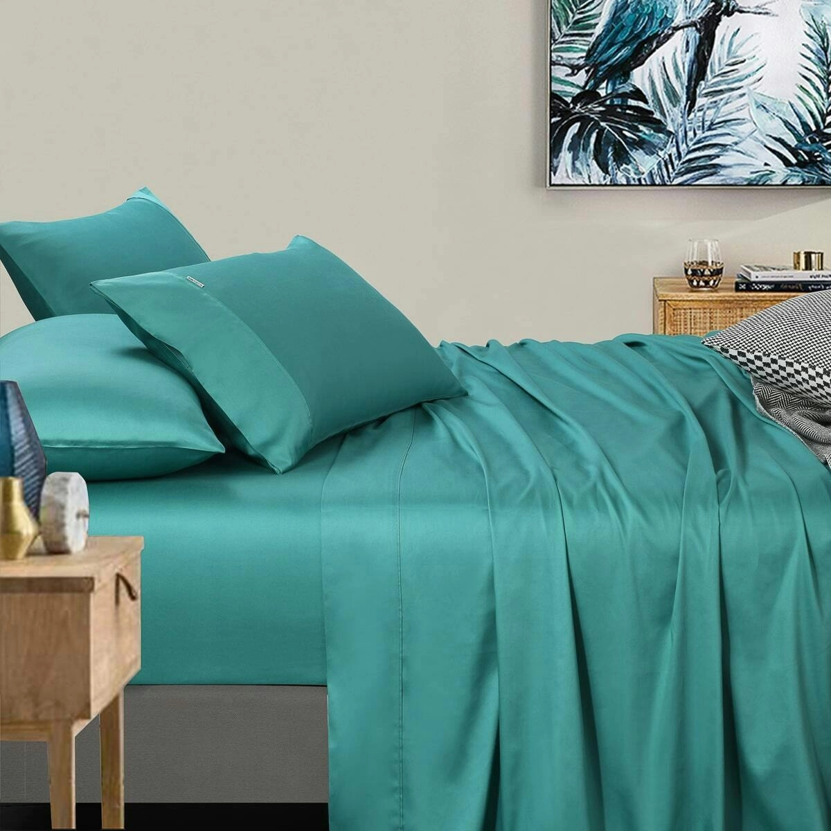 400 Thread Count Queen Bed Extra Depth Sheet set Aqua