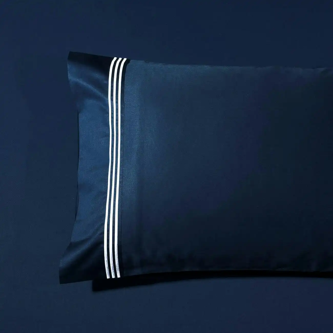 Ritz Embroidered Standard Pillowcases ( PAIR ) -1000TC Navy with White