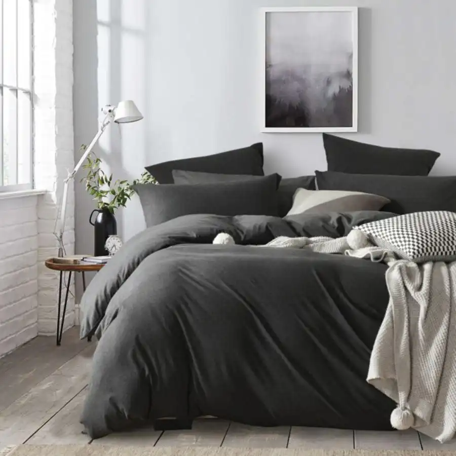 Jersey European Pillowcase Charcoal