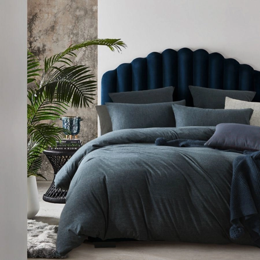 Jersey Quilt Cover Set Indigo Navy