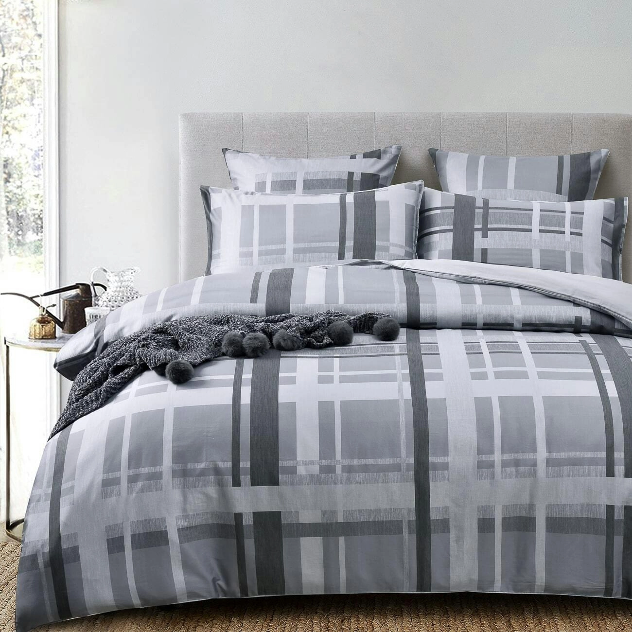 Clarke Grey Quilt Cover Set