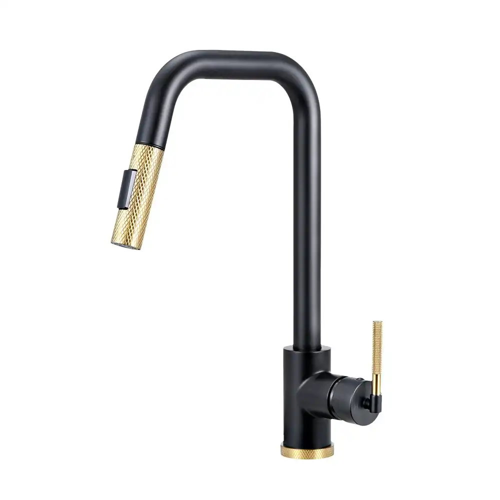 Simplus Pull Out Kitchen Sink Mixer Tap Laundry Faucet Taps Swivel Matt Black