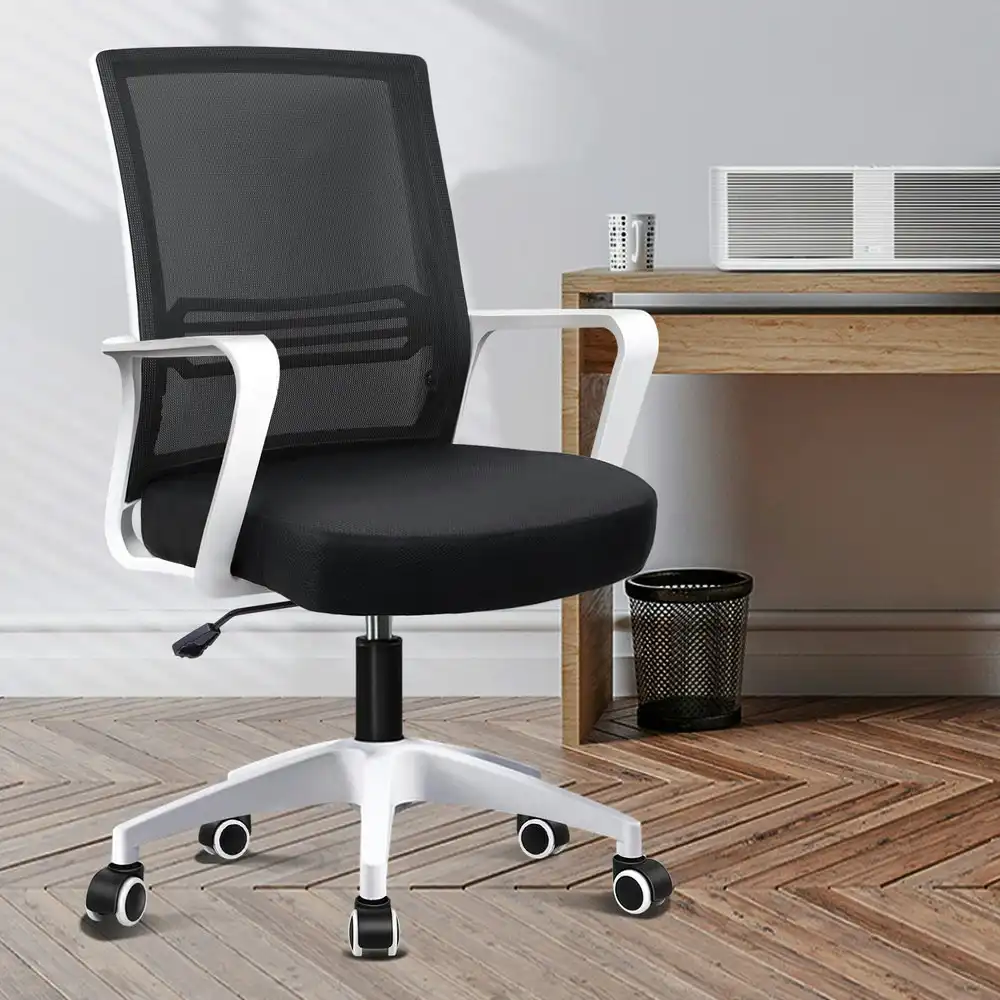 Alfordson Mesh Mid Back Office Chair Black White
