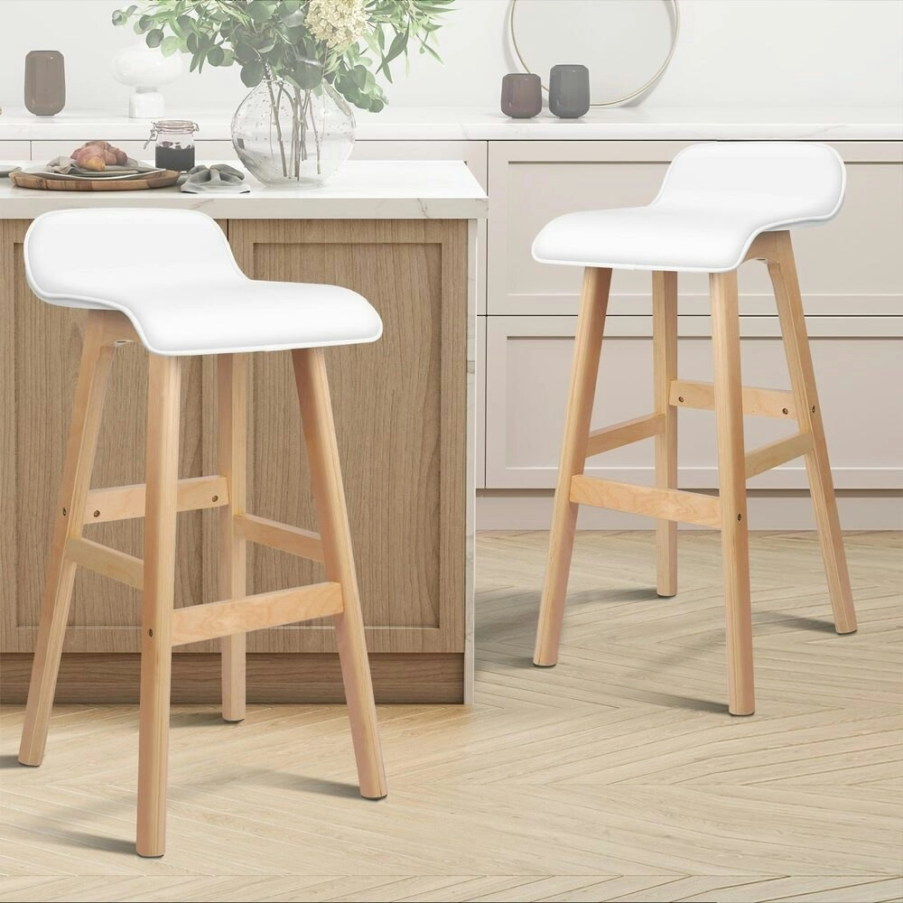 Alfordson Bar Stools Wooden White X2