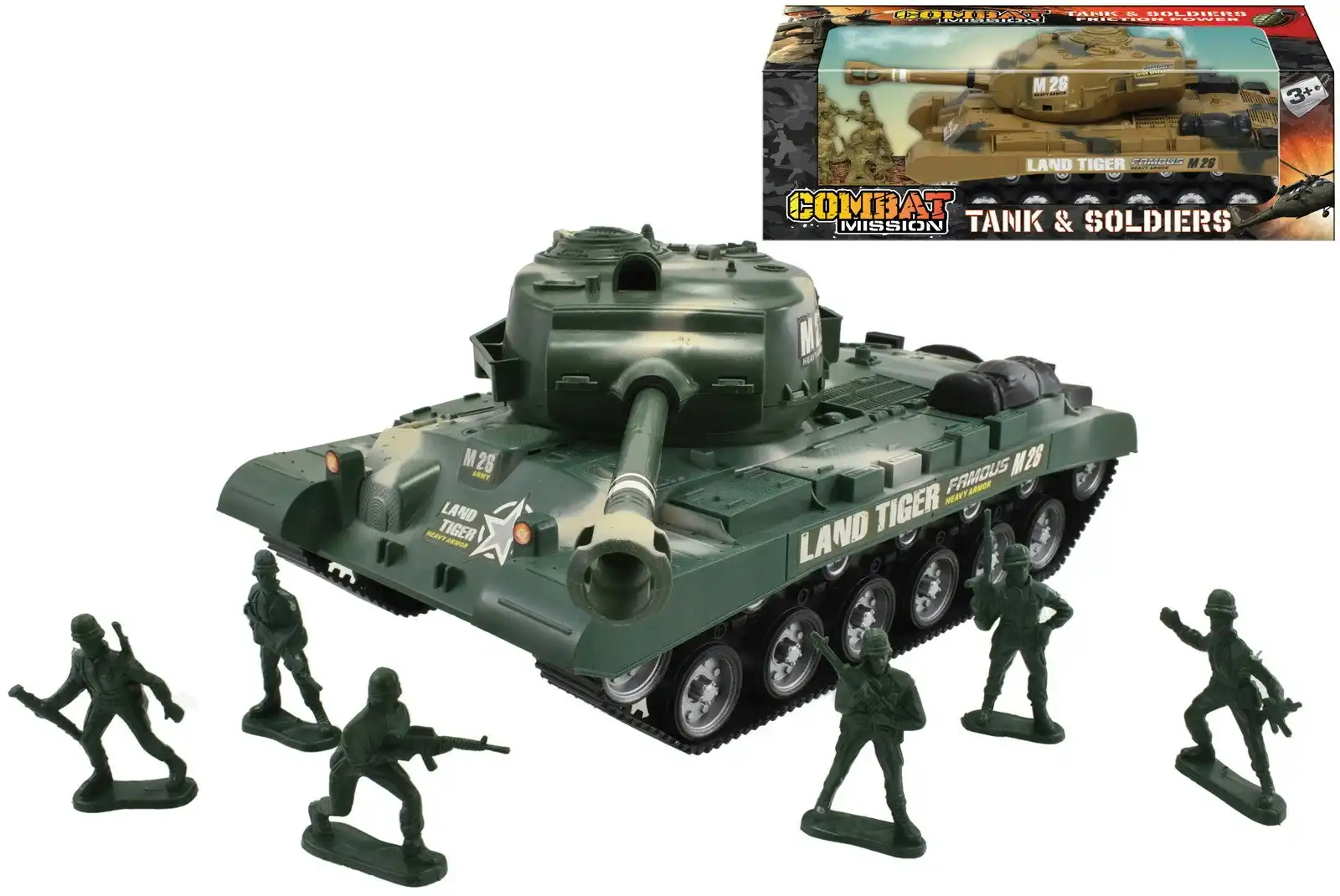 Army Tank and Soldiers Friction Playset