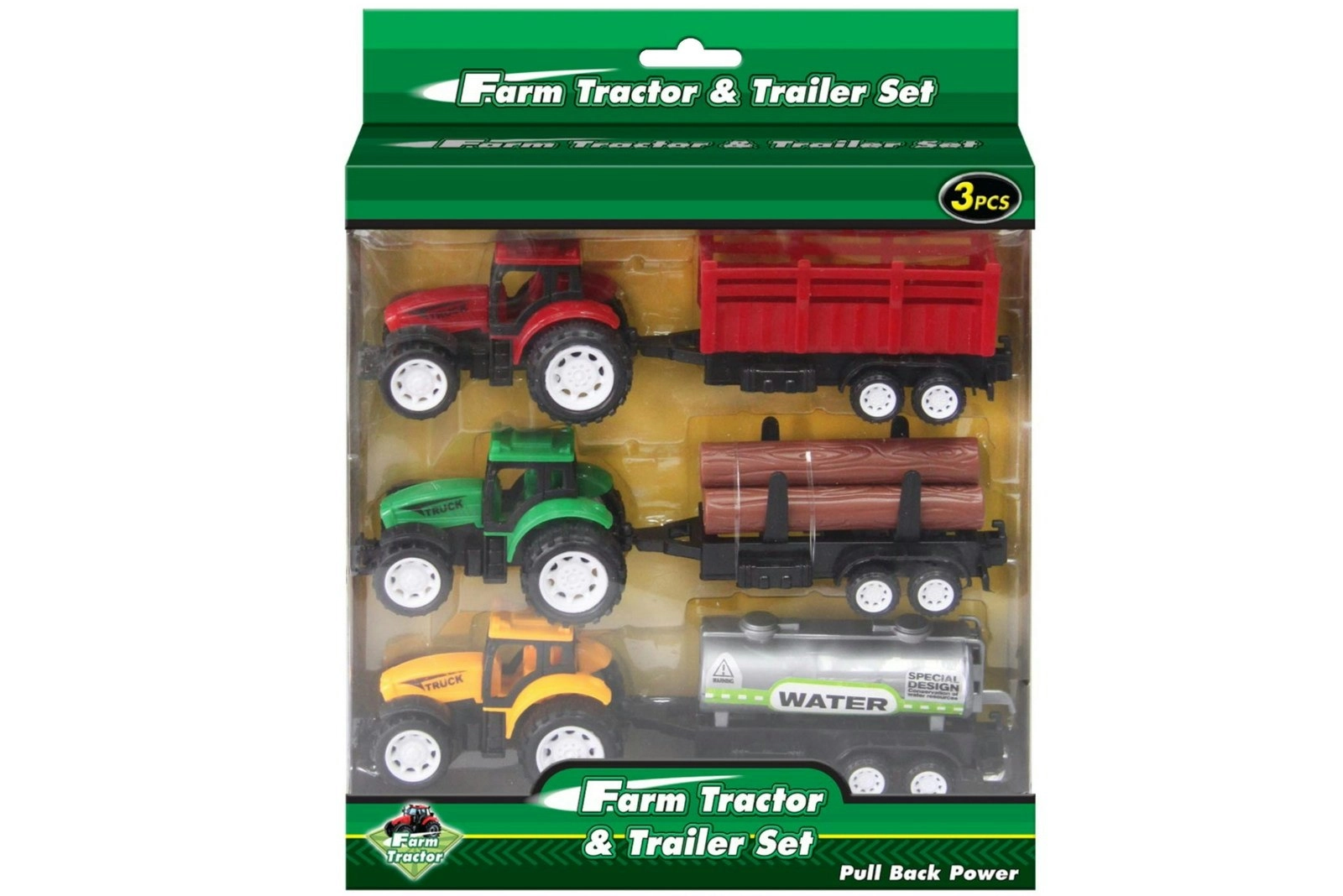 Farm Tractor and Trailer Set (3pc)