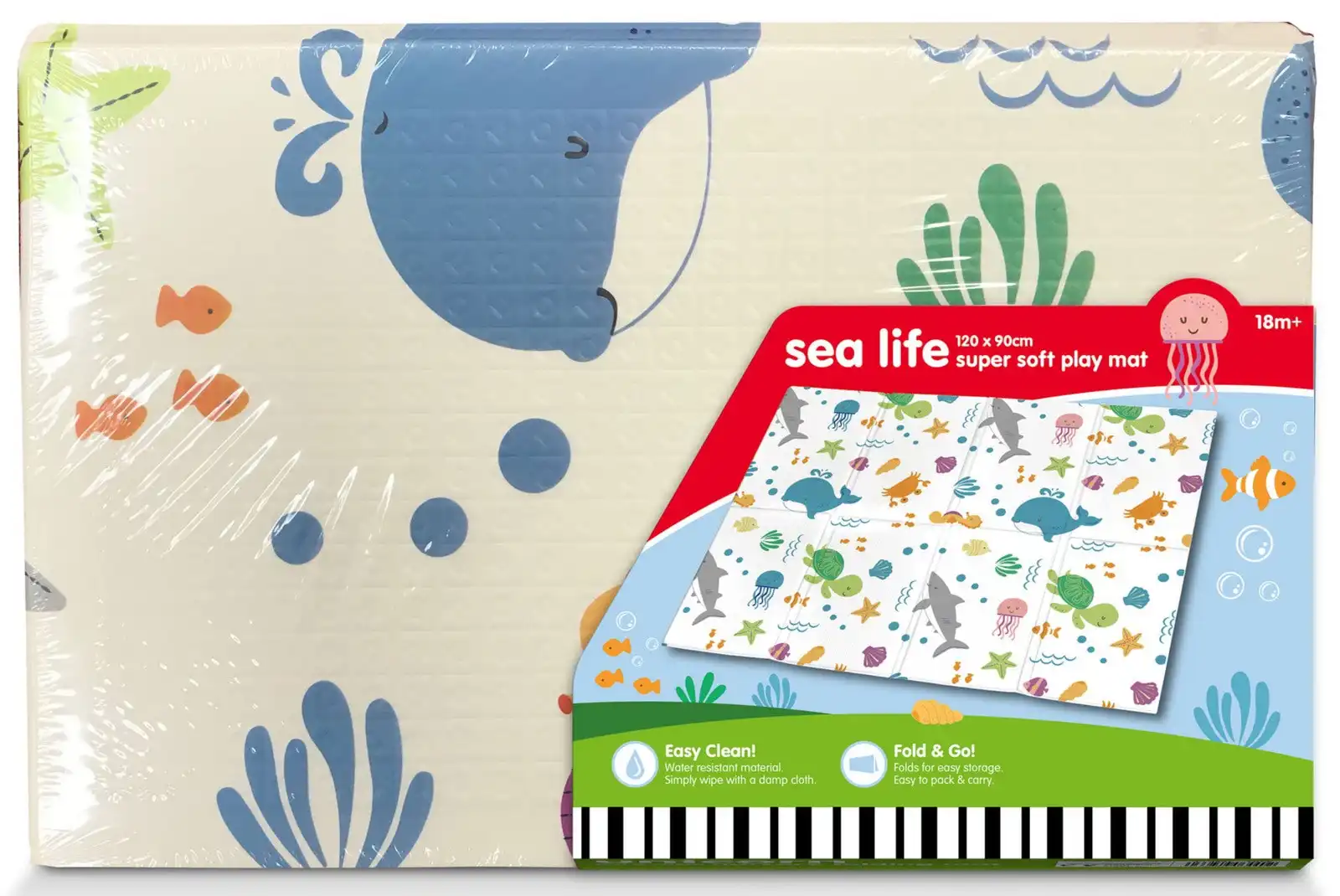 Sea Life Xpe Nursery Folding Mat 1.2m x 90cm