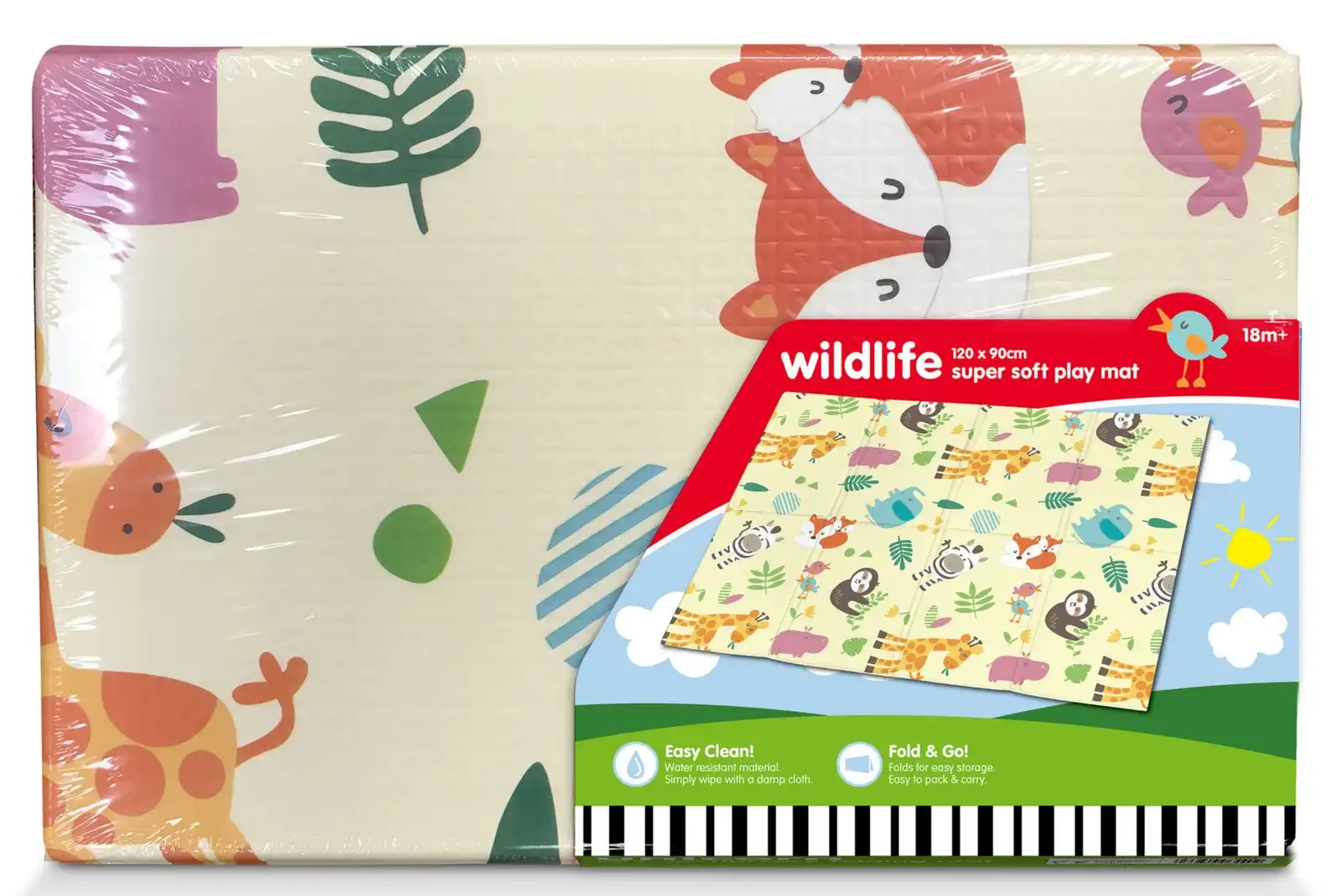 Wild Life Xpe Nursery Folding Mat 1.2m x 90cm