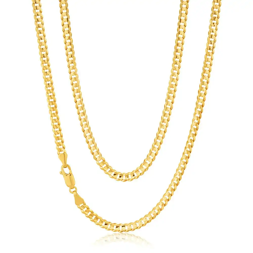 9ct Yellow Gold Curb Chain 50cm 90 Gauge