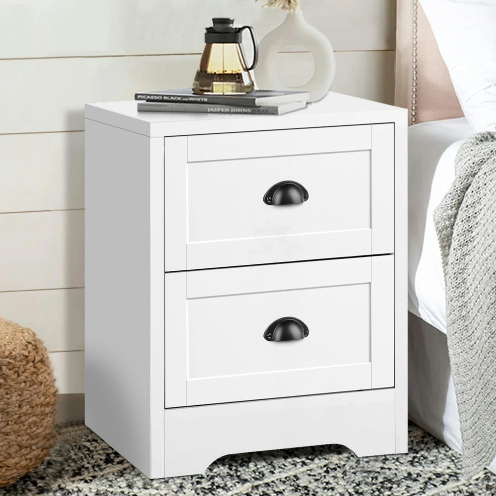 Alfordson Bedside Table Storage Hamptons White