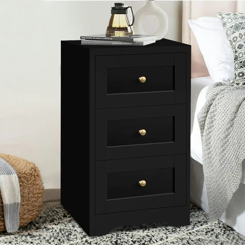 Alfordson Bedside Table Hamptons 3 Drawers