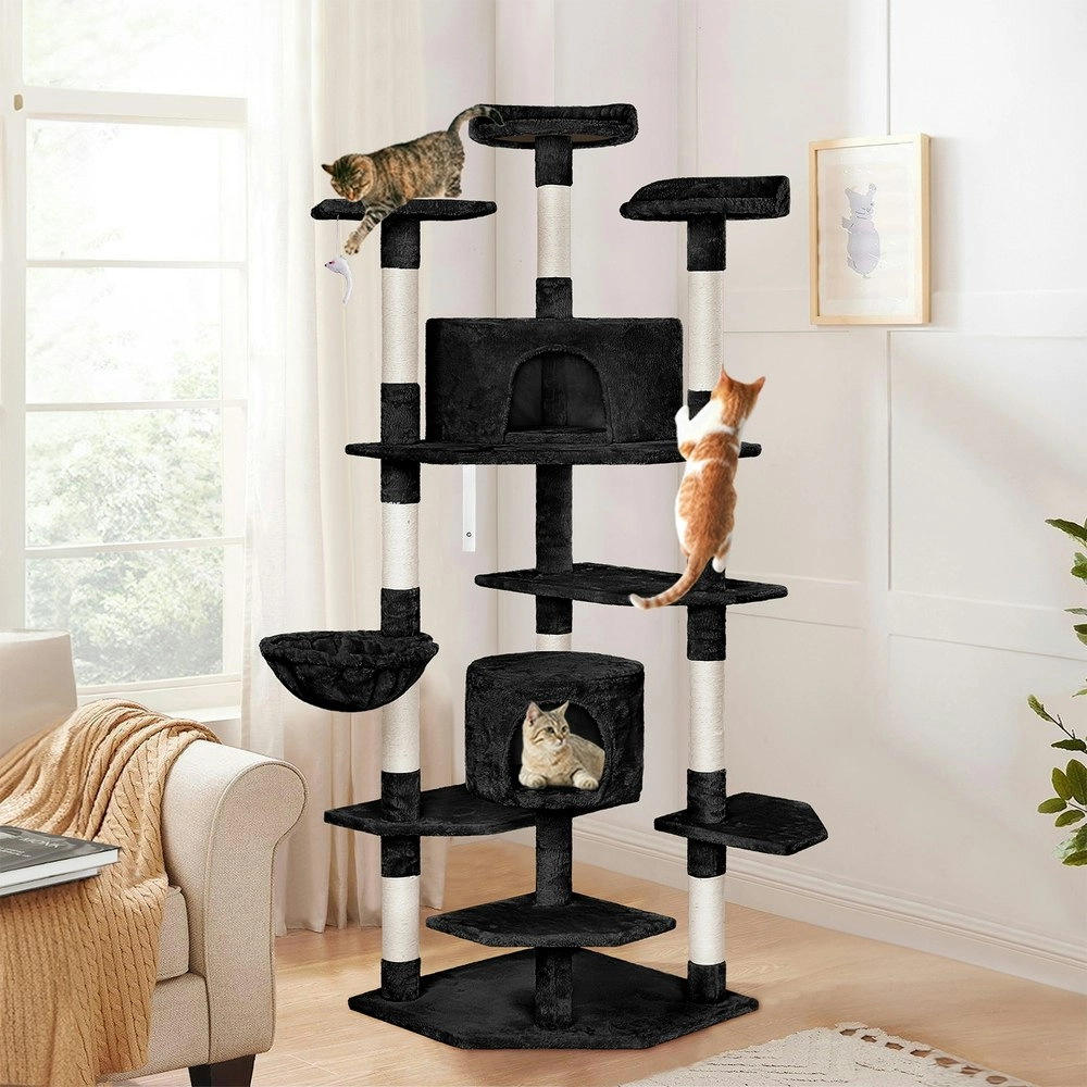 BEASTIE Cat Tree Scratching Post Scratcher Tower Condo House Furniture Wood 203