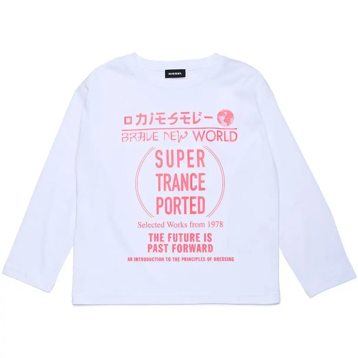 Diesel Girls White 'supertranceported' Long Sleeve T-shirt