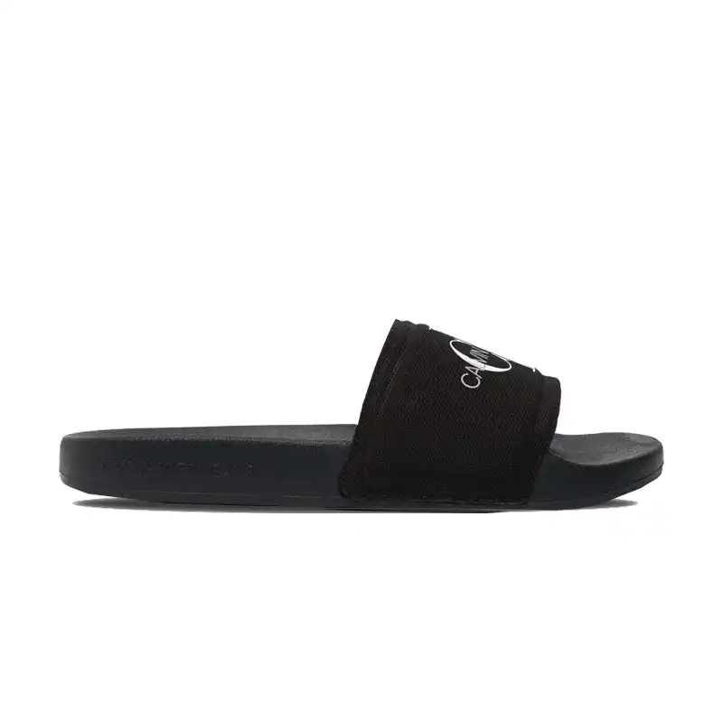 Calvin Klein Womens Chantal Heavy Canvas Slides - Black