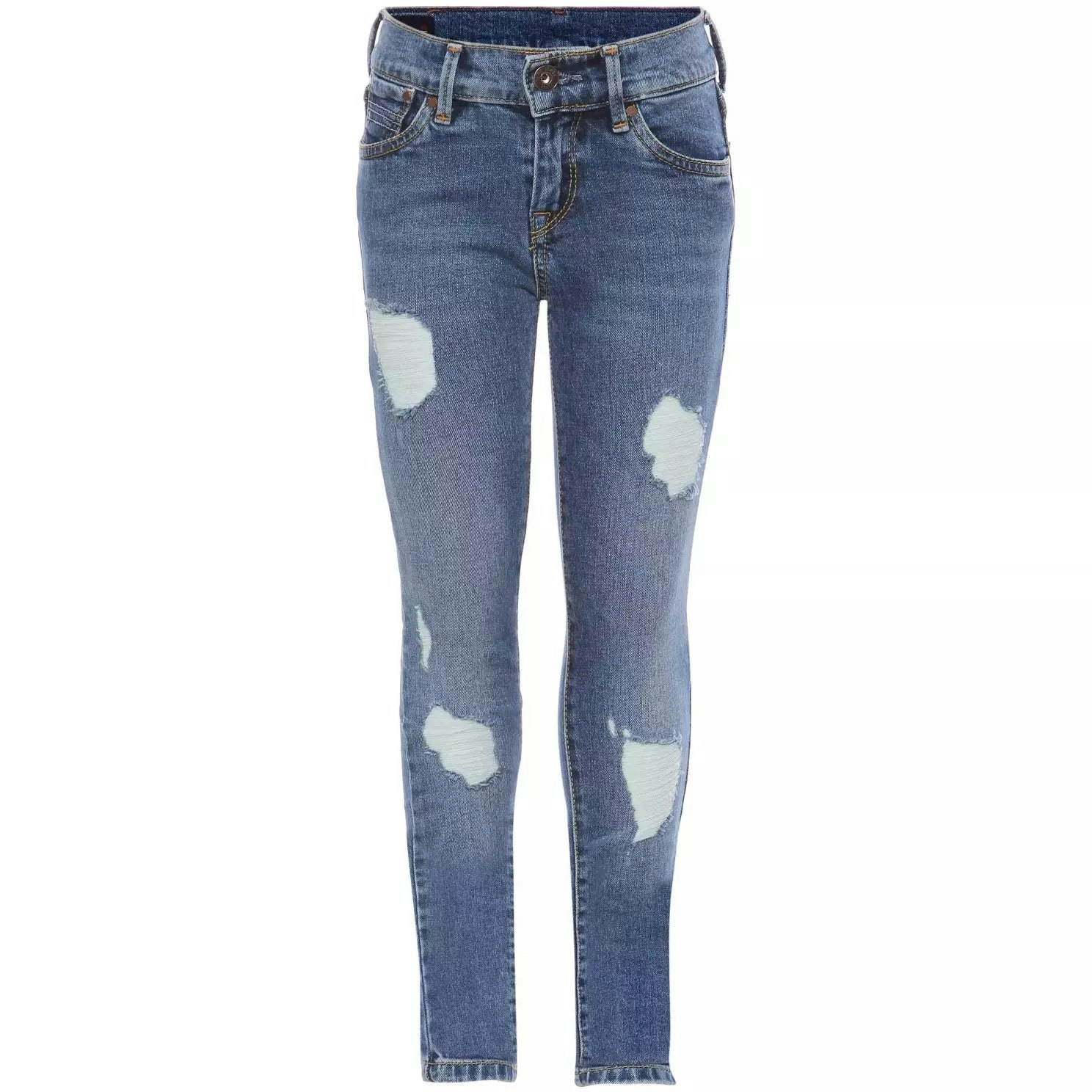 Pepe Kids Pepe Jeans Girls Skinny Ripped Denim Jeans Blue