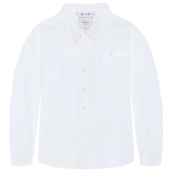 Pepe Kids Pepe Jeans Girls Thelma Jr Button Up Shirt Off White