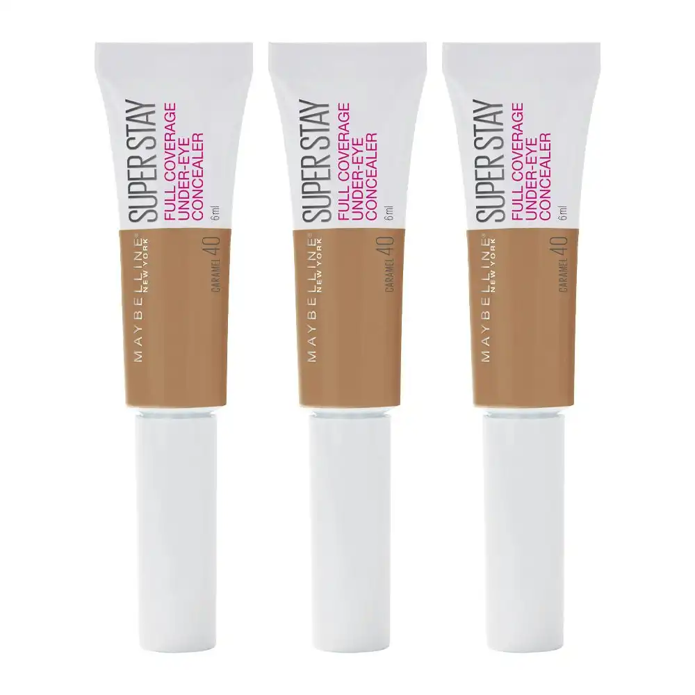 Maybelline Super Stay Full Coverage Under-eye Concealer 6ml 40 Caramel - 3 Pack